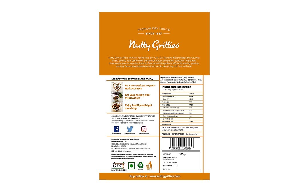 Nutty Gritties Sports Mix    Pack  350 grams